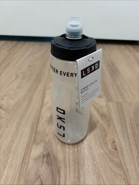 LSKD Clear Hybrid Athlete Water Bottle with Black Cap new